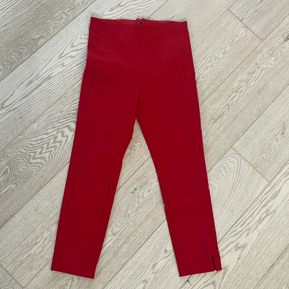 Athleta size 6 petite red fitted pants.